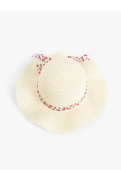 Koton Tulle Detailed Girl's Straw Hat