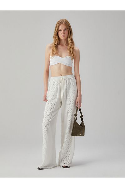 BAQA Embroidered White Trousers