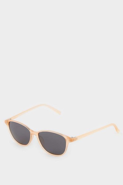 DeFacto Girl's Round Yellow Plastic Frame Black Glass Polarized Sunglasses F4368A8Ns