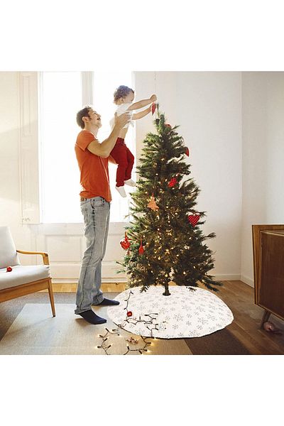 Cantik Christmas tree mat, fur, multicolor, 122 cm