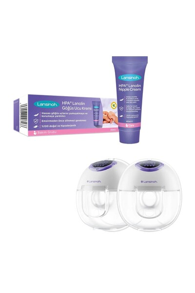 Lansinoh Giyilebilir Çiftli Göğüs Pompası ve Göğüs Ucu Kremi