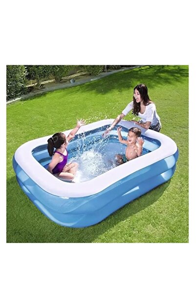 Star Master Inflatable Pool, 200x150x50 Cm, Blue/White Color, Premium Material, Bpa Free, UV Protection
