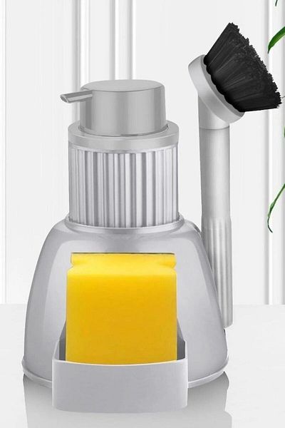 Mena Rise Diyar-ıFırsatShop Haus Set de bucătărie acrilic Dozator de săpun lichid și perie Gri 3358 1017157