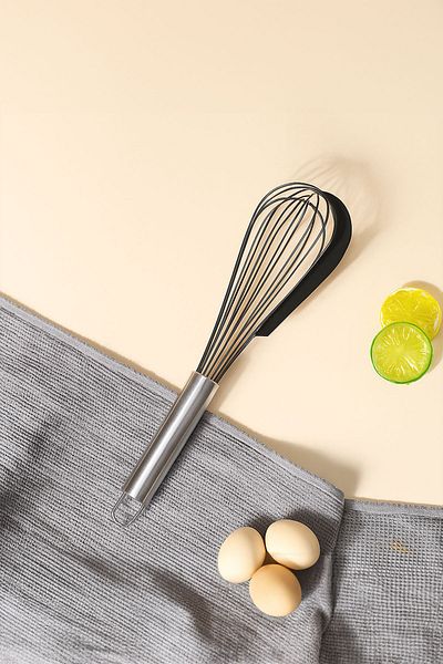 Vadi Stainless Steel Wire Whisk with Silicone Scraper Egg Bowl Sauce Cream Mixer 30 cm
