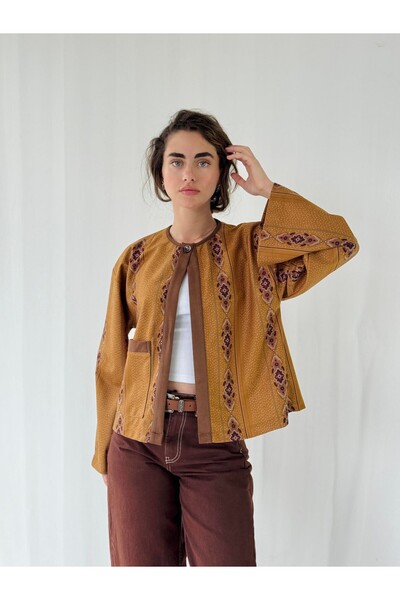 Retrobird Poncho Lightweight Jacket Women Camel