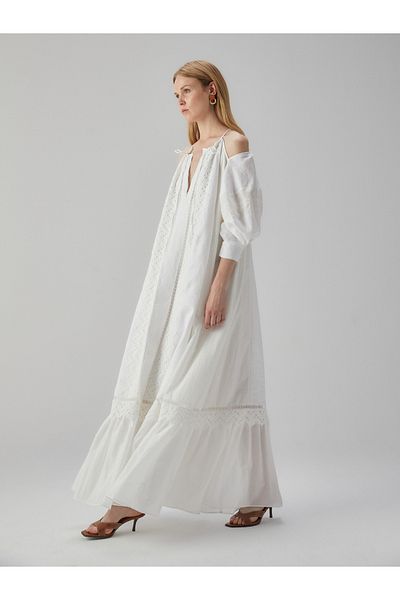 BAQA Long White Linen Dress