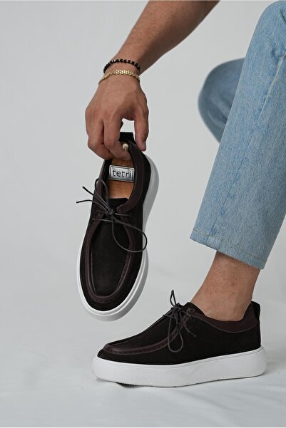 TETRİ Orion Model Hakiki Deri El Yapımı Erkek Kahverengi Süet Casual Ayakkabı