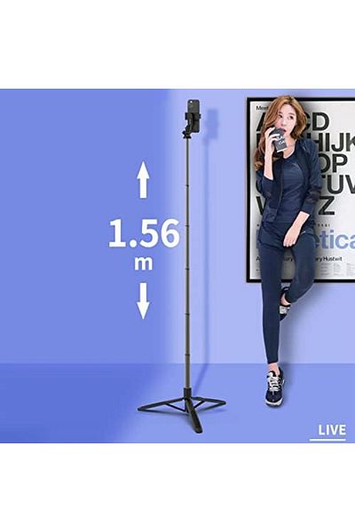 Mena Rise Diyar-ıFırsatShop Q6 حامل ثلاثي القوائم للصور الذاتية متعدد الوظائف قابل للطي مع جهاز تحكم عن بعد 4 في 1 An