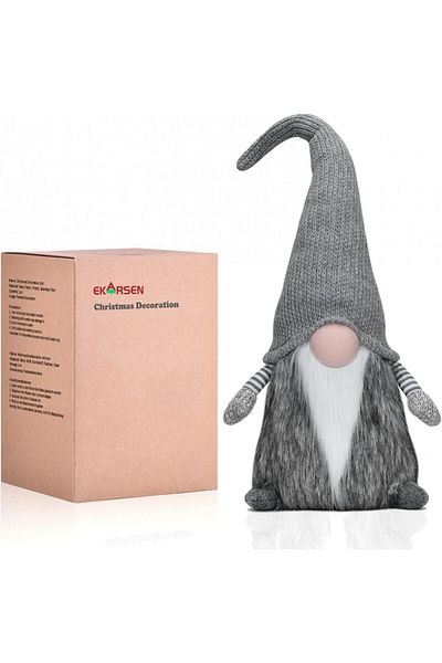 EKARSEN Gnome Decoration, Polyester, Gray, 22 X 60 Cm
