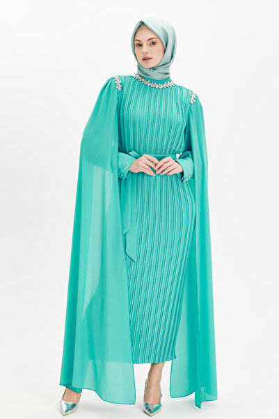 Setrms Pelerin Kol Piliseli Elbise