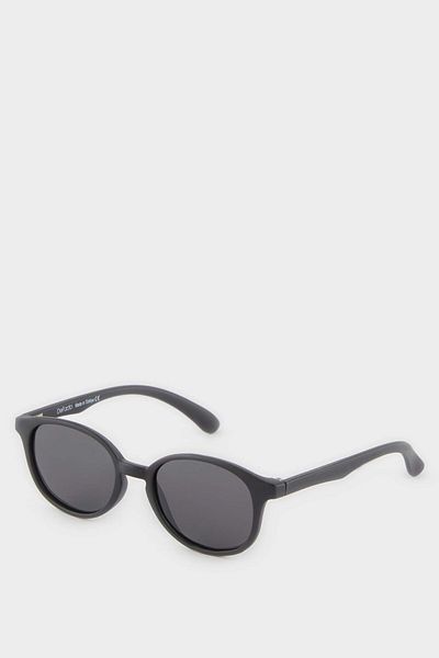DeFacto Girl's Round Black Plastic Frame Black Glass Polarized Sunglasses F4303A8Ns