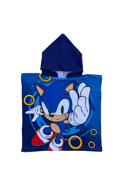 Sonic Children's bath towel, poncho type, multicolor, 50x100 cm, So fun, Sonic