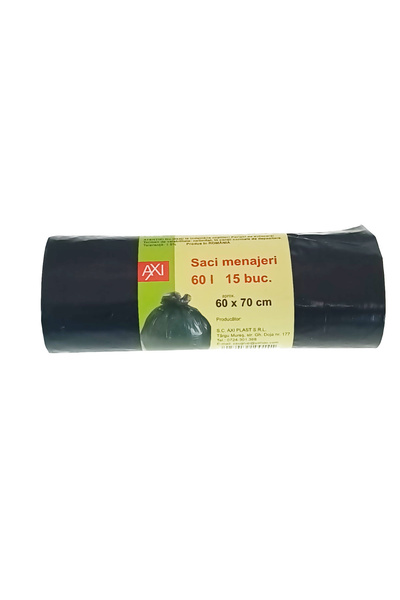 AXI Set 15 saci menajeri, 60L, dimensiuni 70 x 60 cm, negri