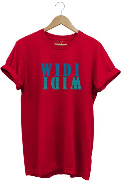 WİDİ Widi Logo Mirrored Design Printed 100% Cotton Regular Fit T-Shirt