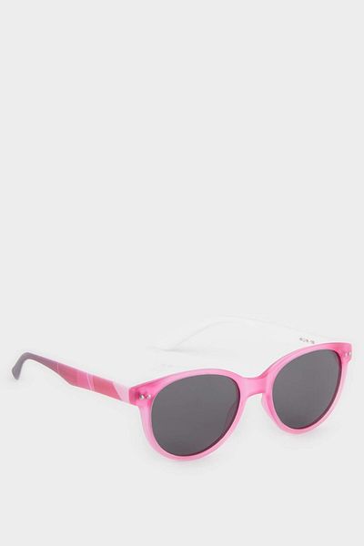 DeFacto Girl's Round Pink Plastic Frame Black Glass Polarized Sunglasses F4301A8Ns