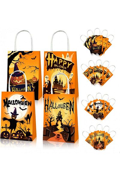Litou Set of 12 LITOU Halloween gift bags, paper, 16 x 21 x 8 cm