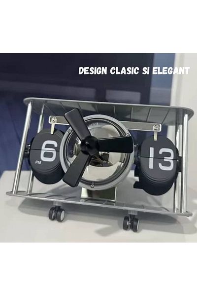 BRAGUS Retro clock, airplane shape, analog, suitable for a variety of decors, automatic, solid metal, Gray