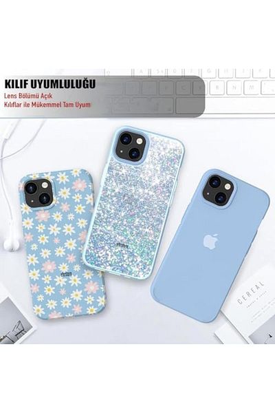 Mena Rise عدسة Diyar-ıFırsatShop معدنية من الياقوت المقسى بإطار من الألومنيوم متوافقة مع هاتف iPhone 13 (أسود، iP