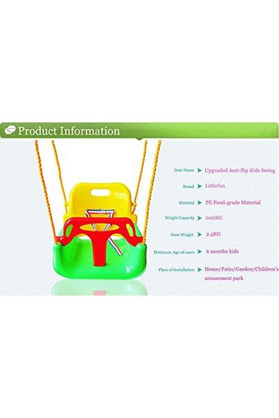 Toybox 3 in 1 Swing Seat, Detachable Indoor Baby Swing for Home, Garden, Patio, Outdoor Play