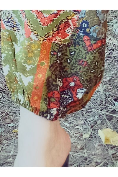 hoaryage Viscose Press Fabric Floral Patterned Shalwar with Pockets 100% Cotton Size 38 up to 100 kg with Elastic Legs