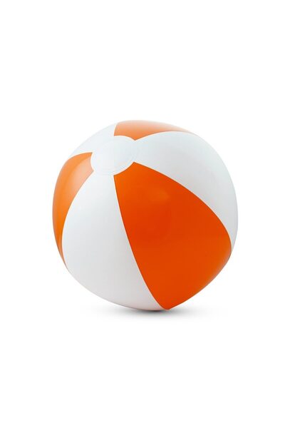 dalimag Inflatable Beach Ball with Colored Stripes, Translucent PVC, Orange and White, ø21 cm