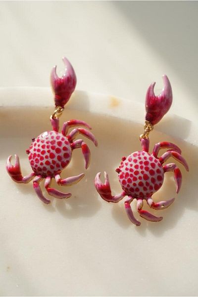 AŞIK ACCESSORIES Pink Crab Earrings