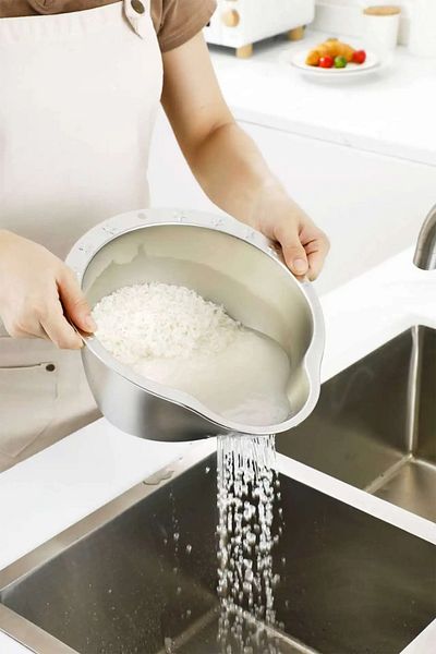 Vadi Multipurpose Rice Fruit Pasta Vegetable Strainer Stainless Steel Strainer Silver
