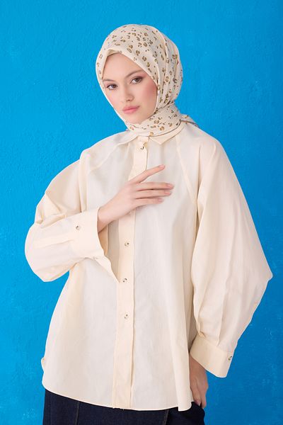Belli Μεταξωτό μαντήλι Twill 4126D Dot Pattern Beige-37