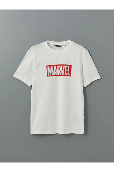 LC Waikiki Ανδρικό μπλουζάκι με στάμπα Marvel Crew Neck