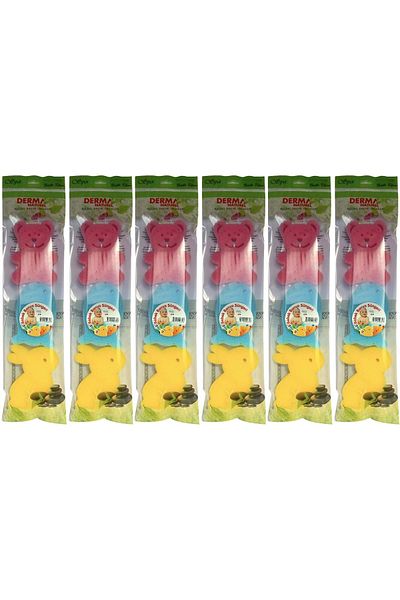 Derma Naturel 3 Colorful Baby Bath Sponge (Set of 6)