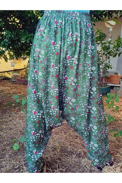 hoaryage Viscose Print Fabric Floral Print Baggy with Pockets 100% Cotton