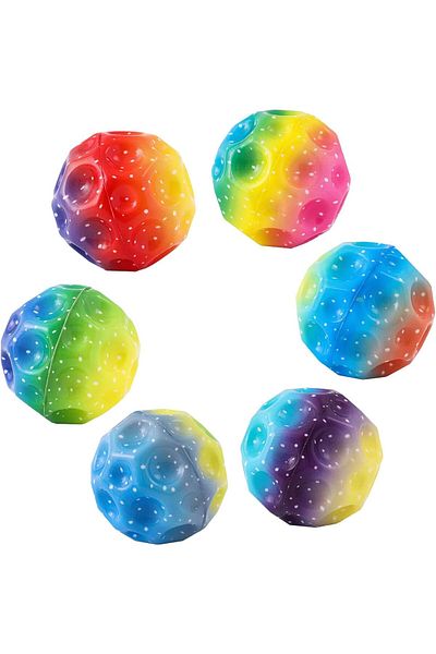 Janissary 3 Pieces Pastel Bouncing Ball, Space Balls, Super High Bouncing Light, Balls, Garden Toy