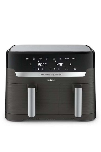 TEFAL Air Fryer Tefal Dual Easy Fry & Grill EY905B10, grey