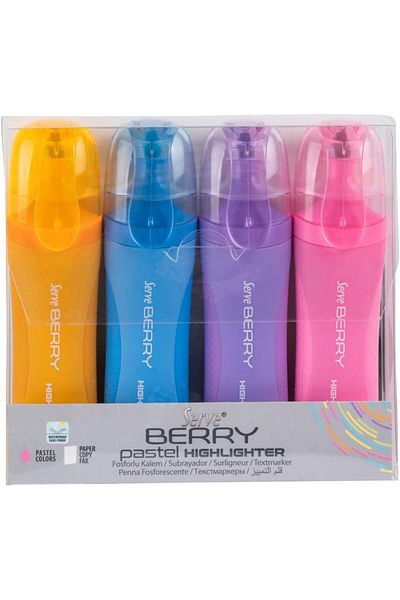 Mena Rise Diyar-Ifırsatshop Berry Sv-Brfkp4Ps Highlighter, Pastel, 4 Pack 1017157