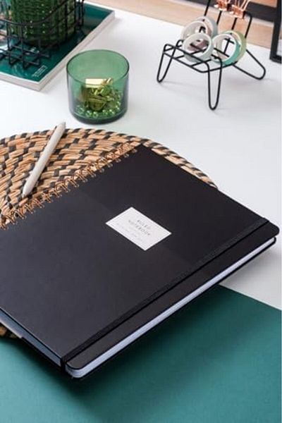 Mena Rise Diyar-Ifırsatshop 20X28 Spiral Hard Cover Elastic Striped Notepad Black 1017157
