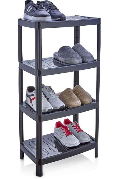 Mena Rise Şirinshop Plastic 4 Tier Large Size Shoe Rack 1108107