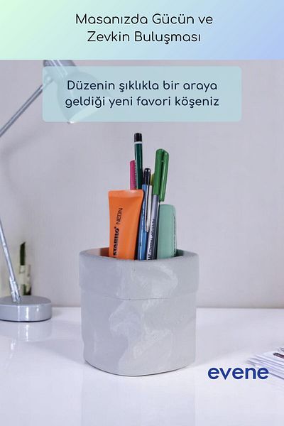 Evene Θήκη για στυλό Επιτραπέζια θήκη για στυλό Organizer Θήκη για στυλό Λευκό Χρώμα Μοντέλο 80