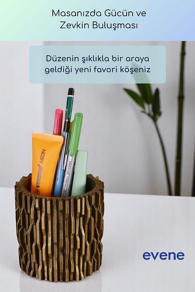 Evene Suport pentru stilou Suport pentru stilou de birou Organizator Suport pentru stilou Aur Culoare antică Model 78