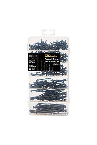 T.K.EXCELLENT Set de 250 șuruburi pentru gips-carton T.K.Excellent, negre, oțel