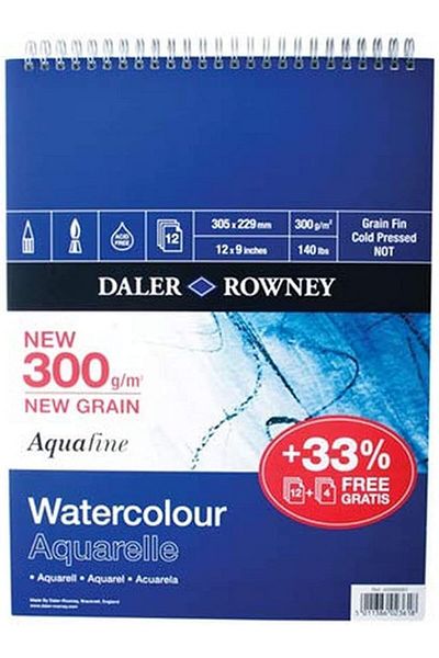 Mena Rise Şirinshop Rowney Aquafine Sp 300 Gsm 254 X 178 mm (25.4 X 17.8 cm) 12 Sheets-Spiral 1108107