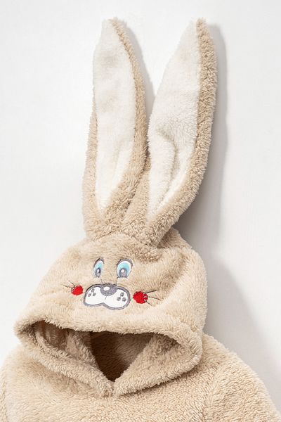 Teddy Pie Cute Rabbit Pattern Hooded Children's Bottom Top Set