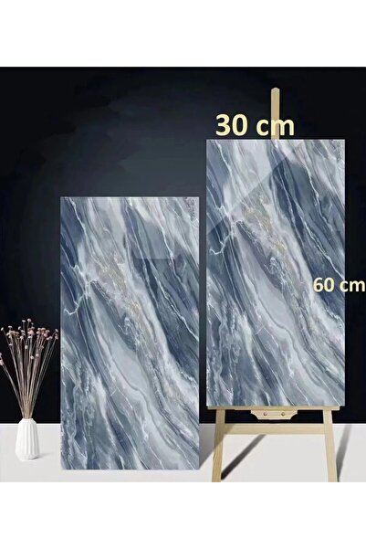 UKAB Kendinden Yapışkanlı Esnek Köpük Mavi Pvc Mermer Panel 60x30 cm Banyo WC Mutfak 6047