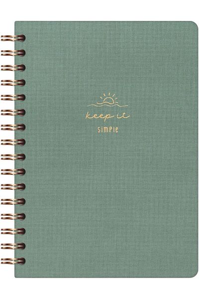 Mena Rise Diyar-Ifırsatshop A5 Spiral Hard Cover Linen Lined Undated Notepad Green 1017157