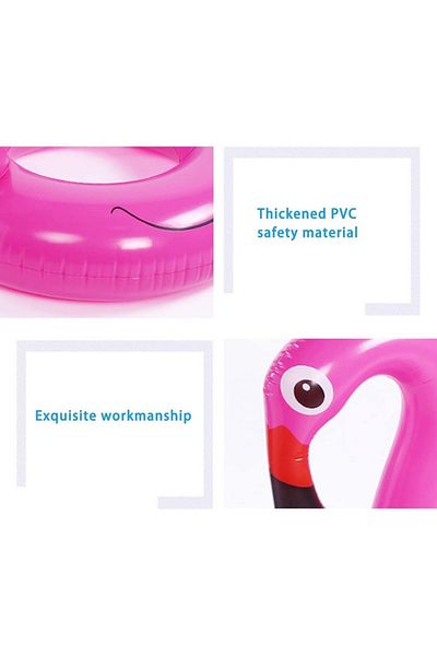 Toybox Inflatable Flamingo Swimming Ring, Flamingo Pool Float, Pink Inflatable Swimming Ring, 60 cm
