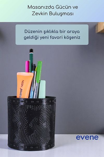 Evene Θήκη για στυλό Επιτραπέζια θήκη για στυλό Organizer Θήκη για στυλό Μαύρο Χρώμα Μοντέλο 82