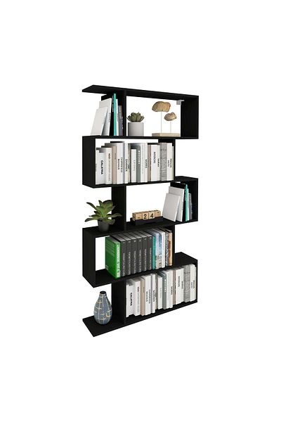haaus.ro haaus Kimo Bookcase, 5 Drawers, Black, 90 x 20 x 160 cm