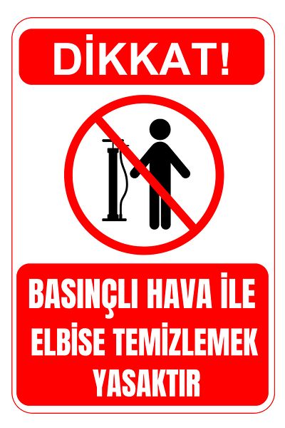 Girl Power 35 X 50 Pressure Air Prohibited to Clean Clothes Foil Printing Sticker Warning Sign