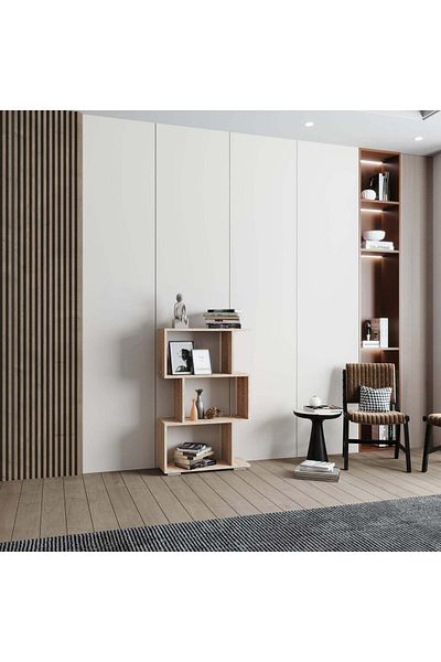 haaus.ro haaus Tokyo Shelf, 3 Drawers, Sonoma Oak, 60 x 24 x 97 cm