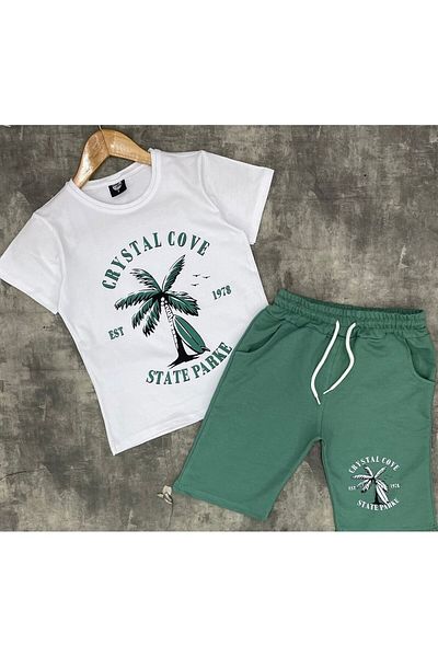 ESKİŞEHİR YUMURCAK Boy's Short Sleeve Green Suit