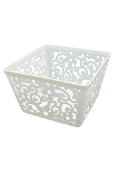 BASURRAH Square Plastic Basket – Multi-Purpose Storage Bin with Handles for Home & Office